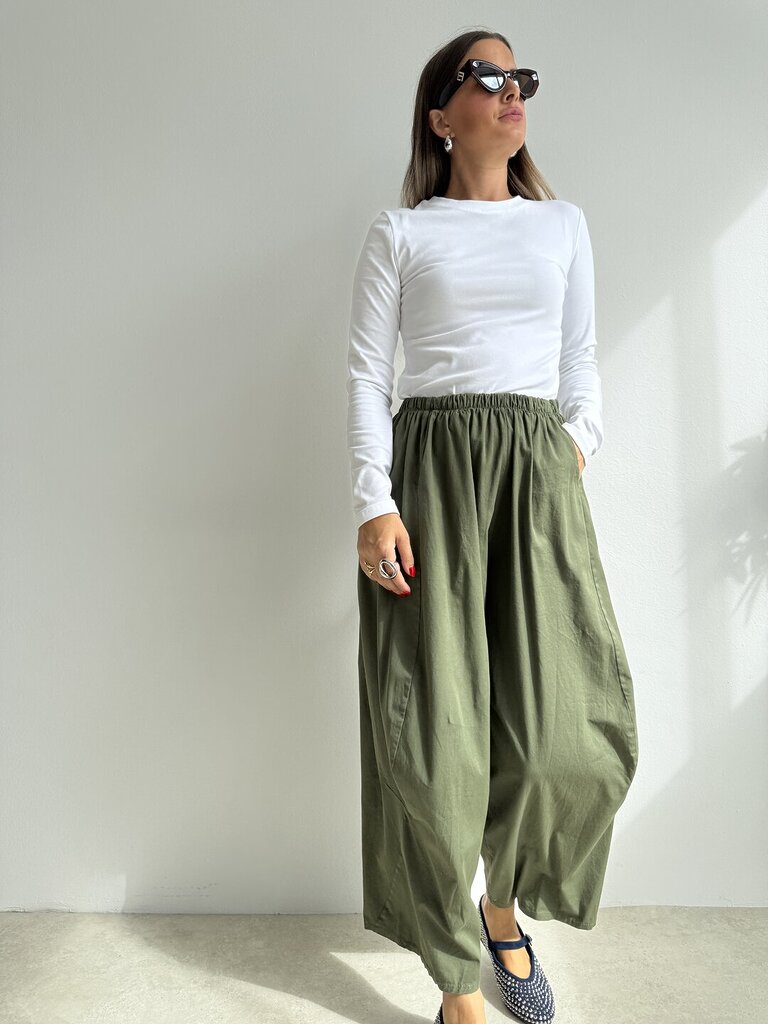 Pantalone cotton JOY - verde militare 