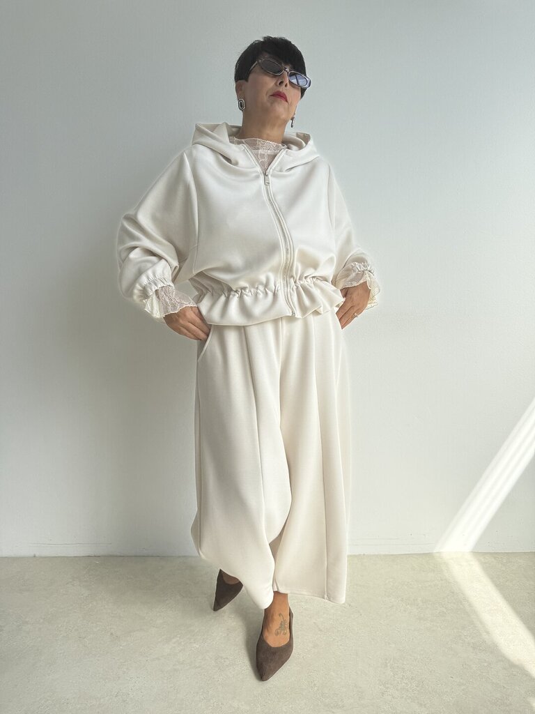 Marzia felpa zip - panna 
