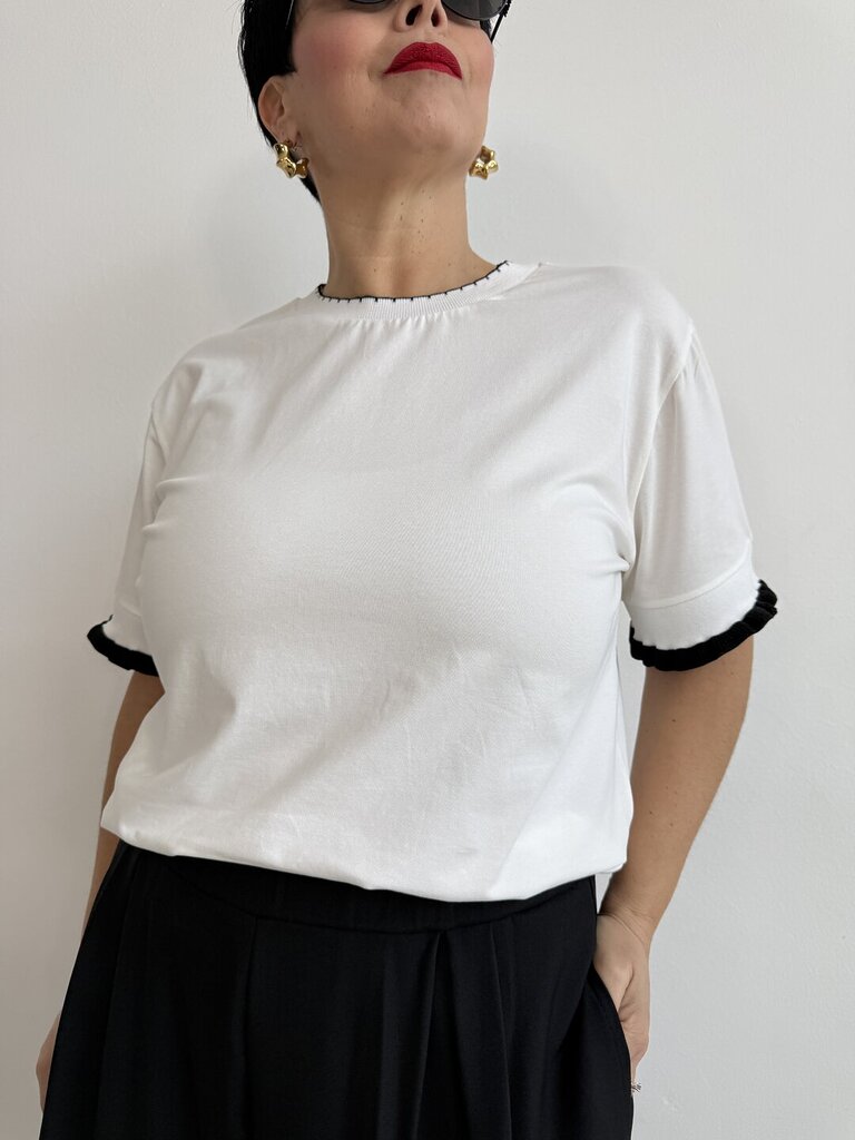 Ts merletto manica - Nero 