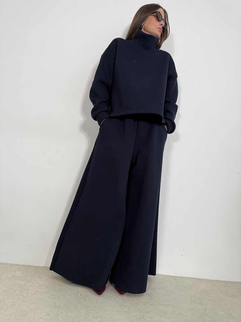 Palazzo Set Jade felpato - dark blue 