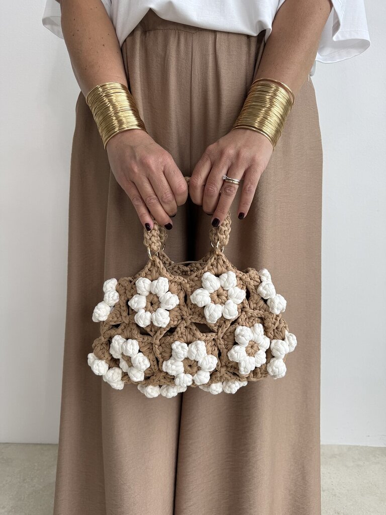 Bag crochet fiore nut 