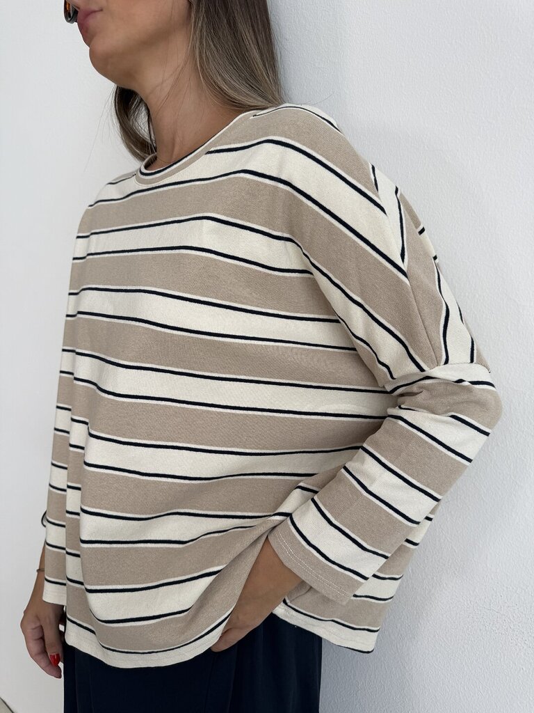 Felpa scatola rigone - Beige 