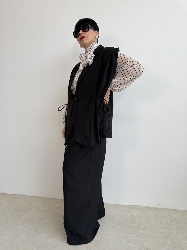 Set Liza panta gilet - Nero 