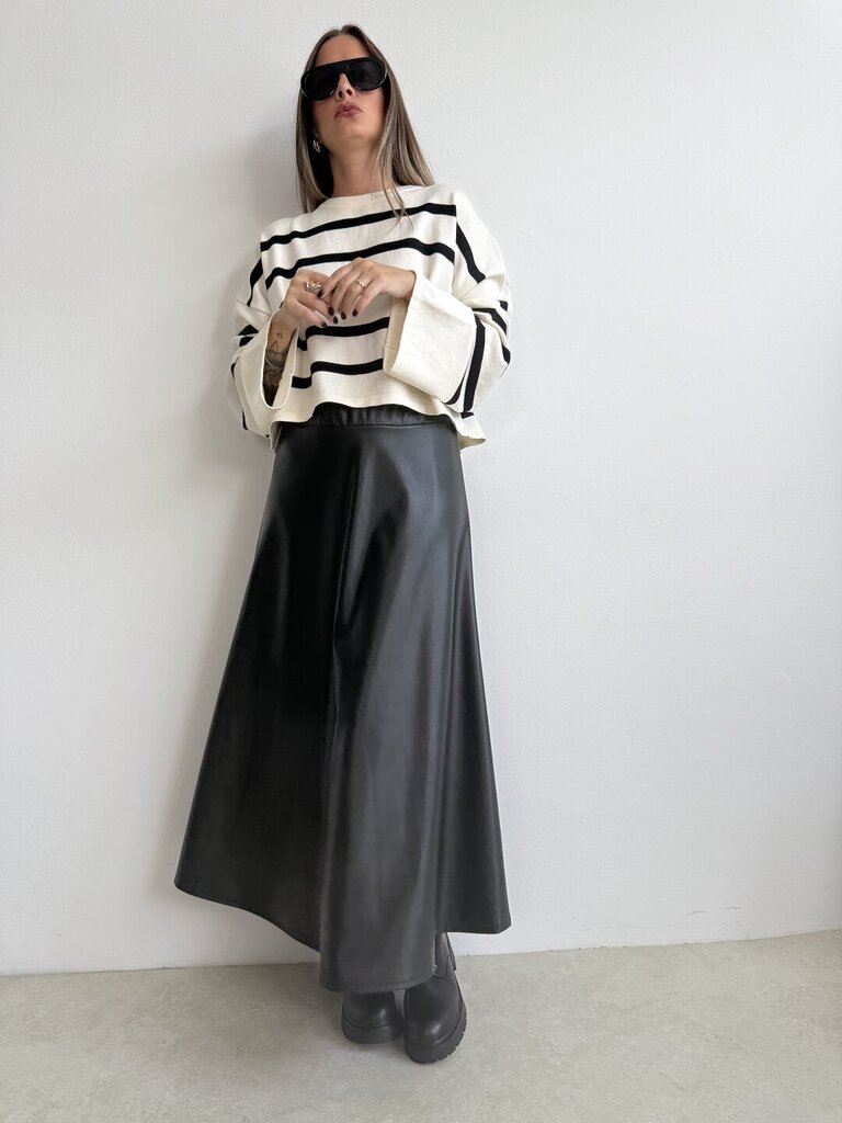 Gonna Osvalda leather - Nero 