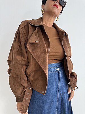 Giacca bomber alcantara