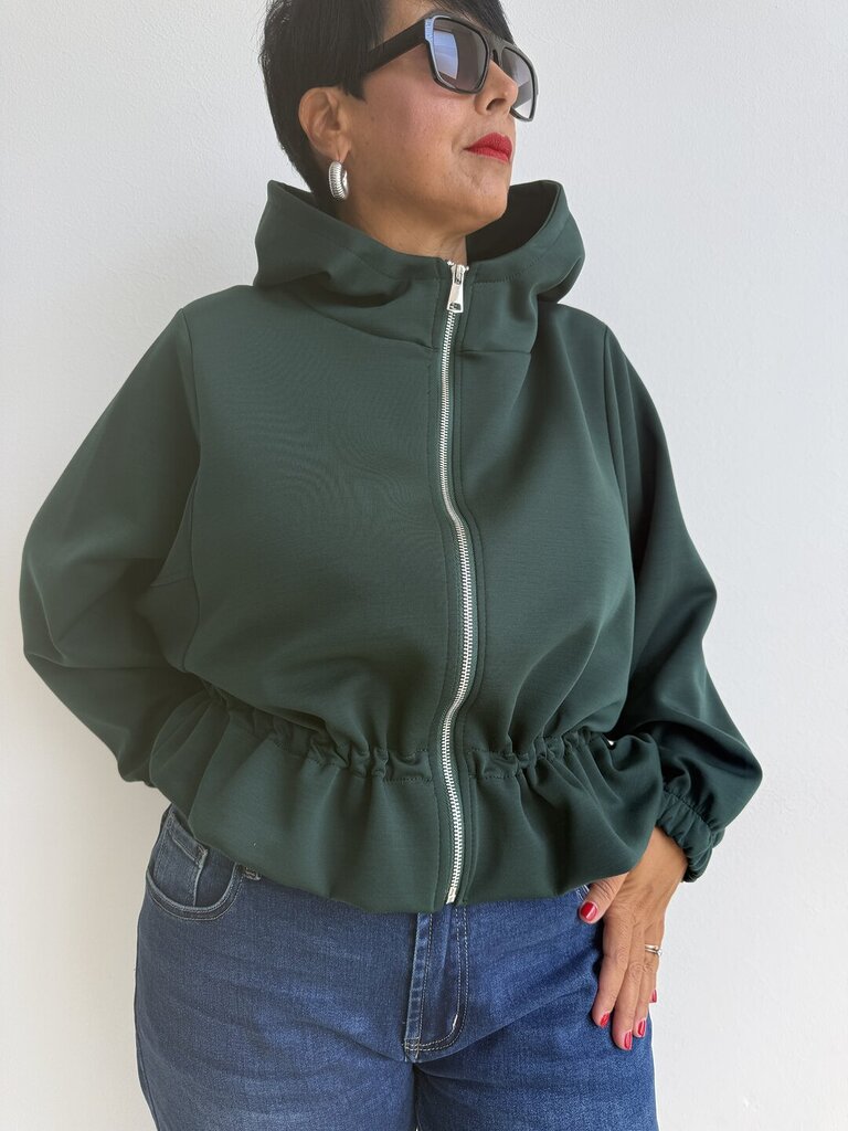Marzia felpa zip - Verde Bottiglia 