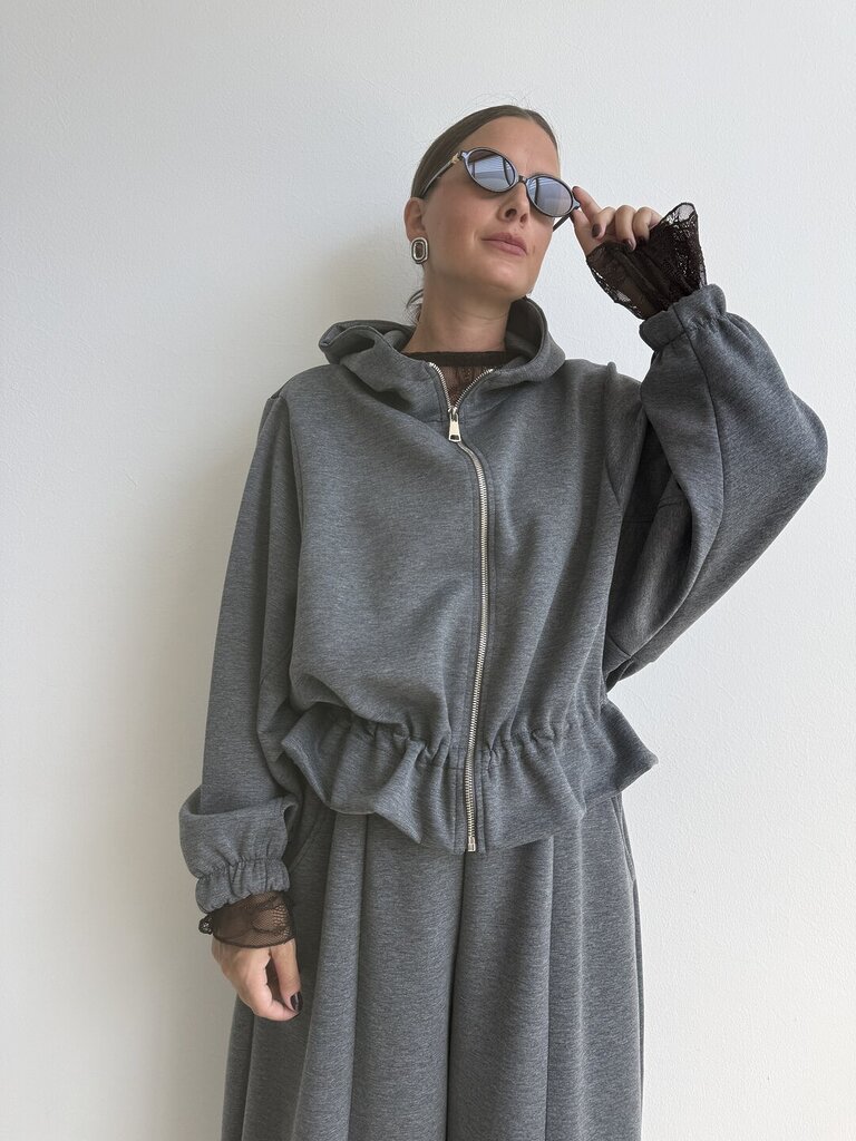 Marzia felpa zip - Grigio 