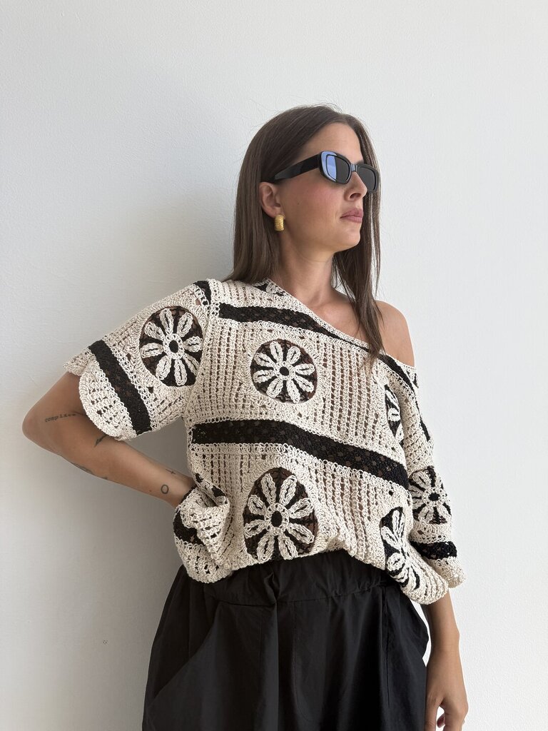 Maglia Crochet Bicolore 