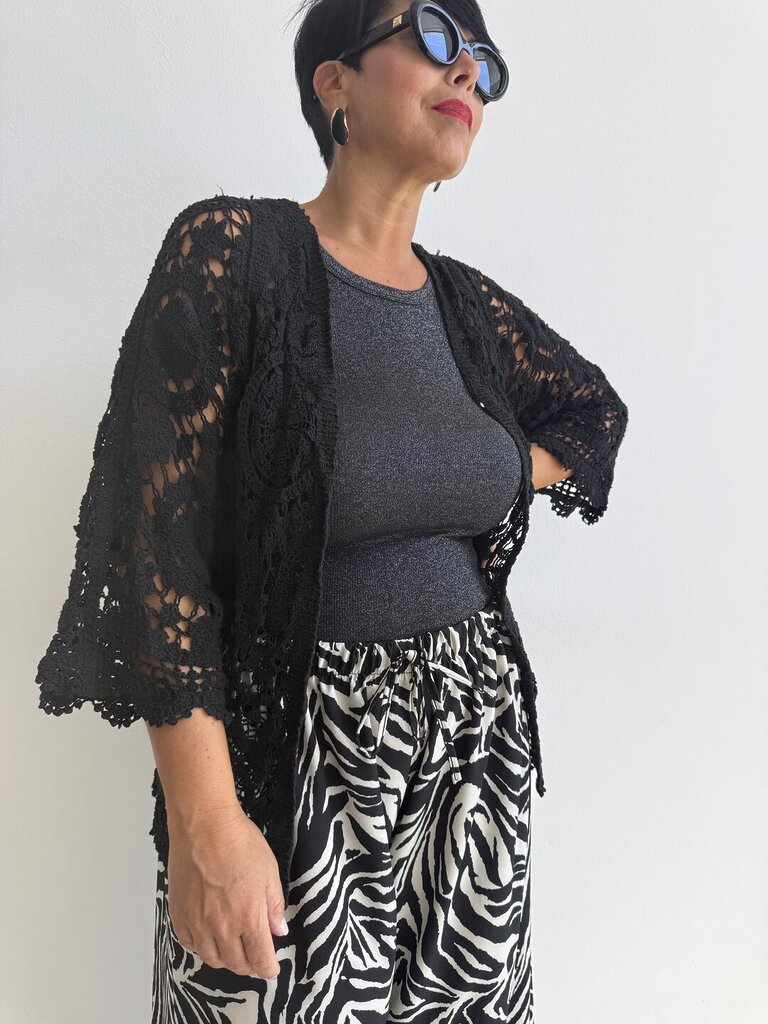 Cardigan crochet rosone 