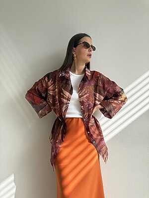 Camicia Wine flowers