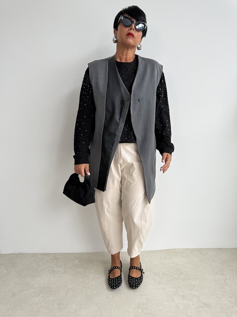 Gilet over doppio revers - fumo 