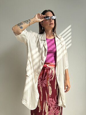Giacca Enea long satin