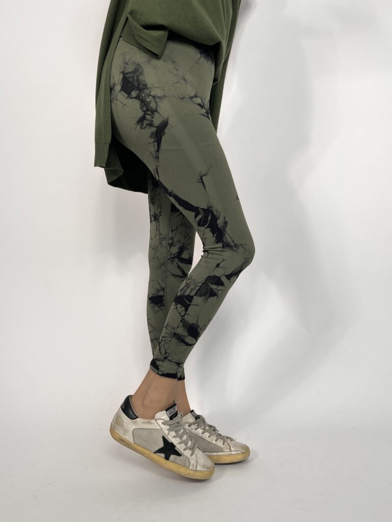 Leggings tiedye push-up - verde militare 