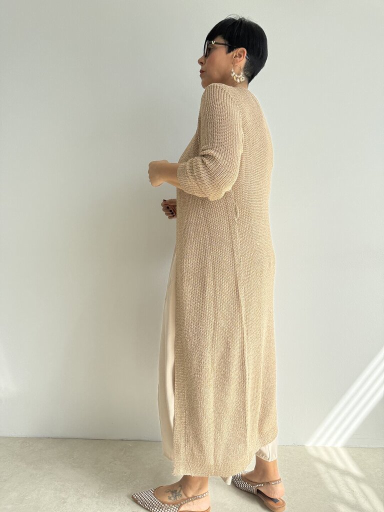 Cardigan Long lurex - Oro 