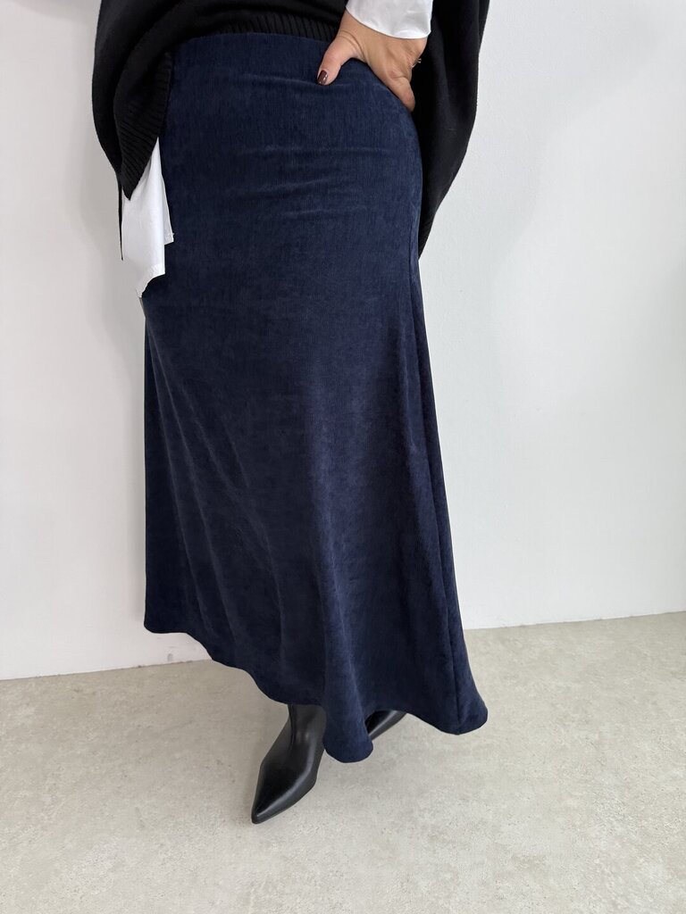 Gonna campana ciniglia - Blu 