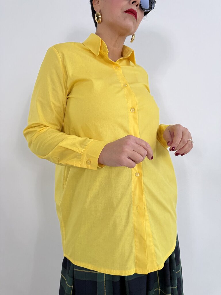 Camicia long fit yellow 