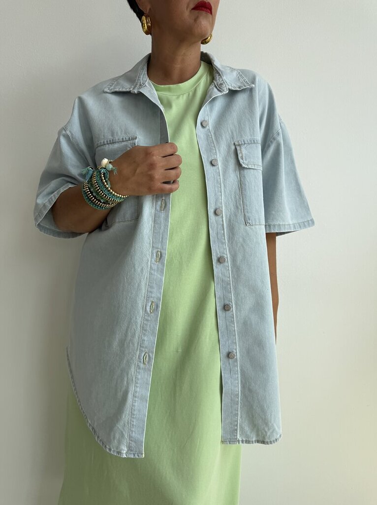 Set Camicia Denim Chiaro doppia tasca 