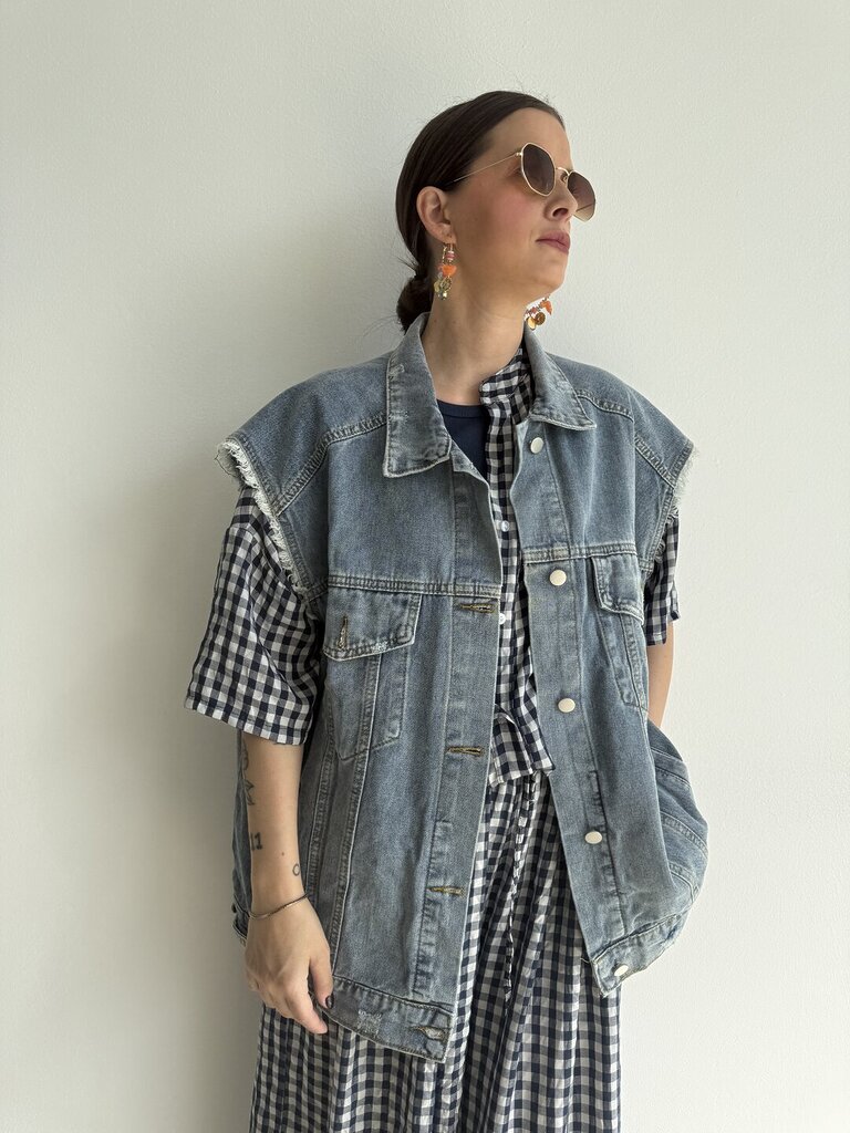 Gilet over sfrangiato giromanica 